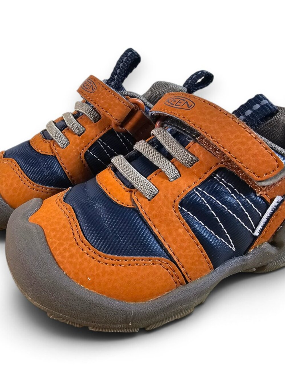Keen Toddler Boys Knotch Peak Outdoor Shoes Brown Blue Washable Size 5T